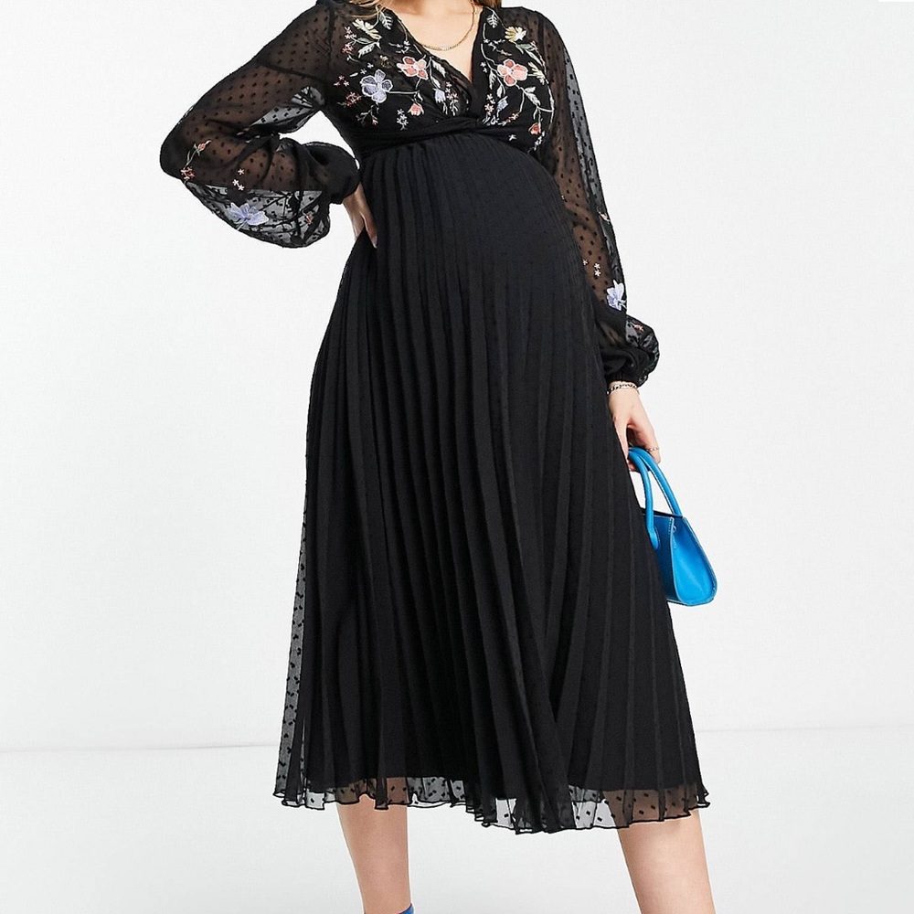 ASOS maternity dress embroidery floral